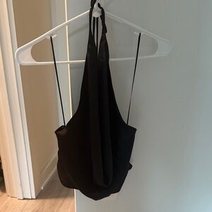 Zara Black silk halter top
